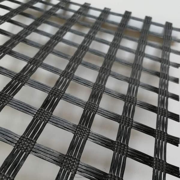 Polyester Warp Knitted Geogrid Machine Mesh In Pavement Construction