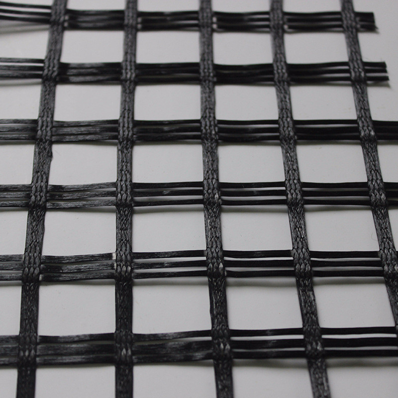 Polyester Warp Knitted Geogrid Machine Mesh In Pavement Construction