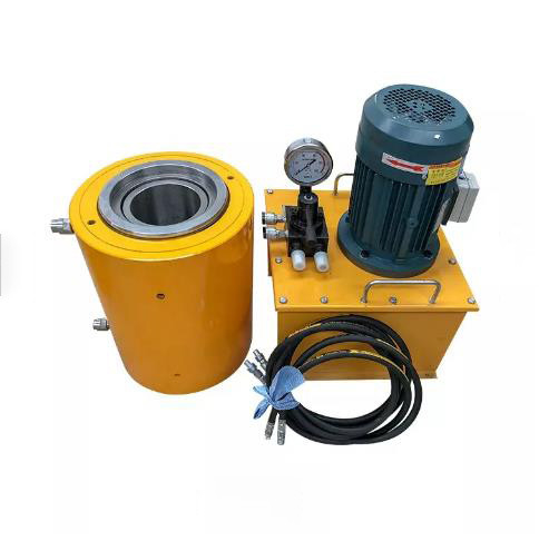 Yellow Bridge Construction Machine Multi PC Strands Powered Post Tension Jack
