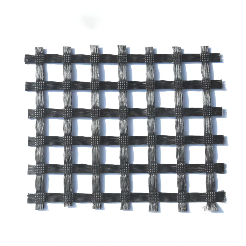 Polyester Warp Knitted Geogrid Machine Mesh In Pavement Construction