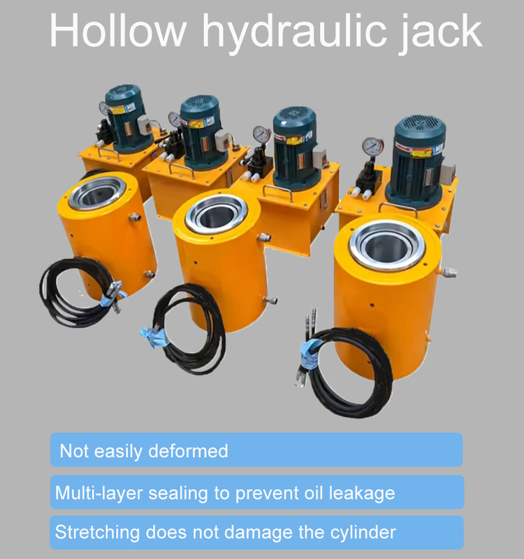 Hydraulic Cylinder Hollow Jack 100 Ton 250 Ton 300 Ton 500 Ton Post Tension Hollow Ram Jacks