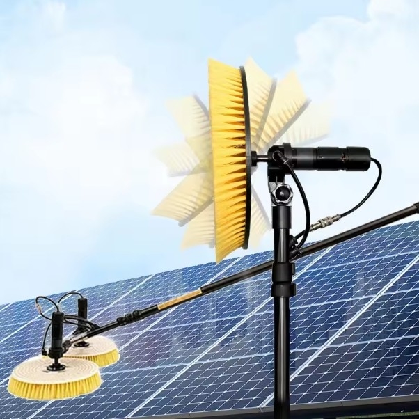 Solar Panel Cleaning Rotating Brush Double-Head Solar Panel Cleaning Robot Equipment