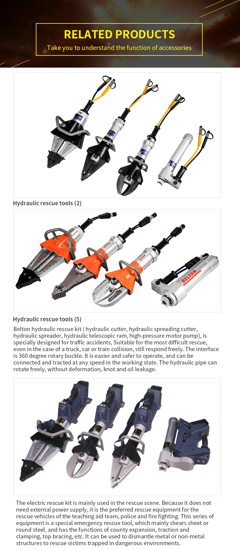 Hydraulic Combi Tool 72MPa Battery Hydraulic Cutter and Spreader